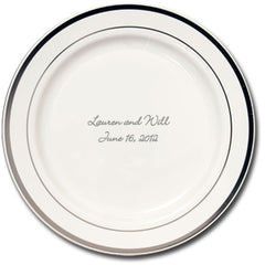 10.25" Bordered Plastic Plates