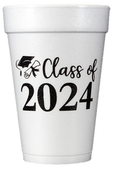 Pre-Printed Styrofoam Cups<br> Class of 2024 (script)