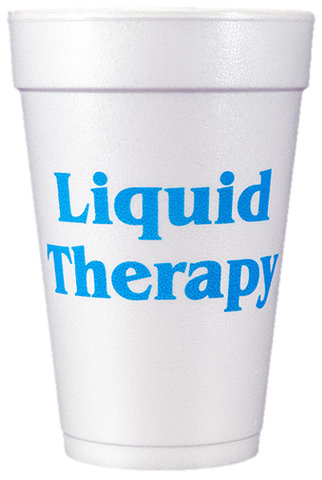 Pre-Printed Styrofoam Cups<br> Liquid Therapy (neon blue)