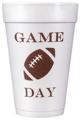 Pre-Printed Styrofoam Cups<br> GAME DAY (brown)