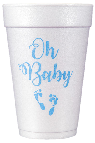 Pre-Printed Styrofoam Cups<br> Oh Baby (blue)