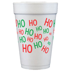 Pre-Printed Styrofoam Cups<br> Scattered Ho Ho Ho