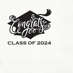 Pre-Printed Beverage Napkins<br> Congrats Class of 2024