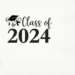 Pre-Printed Beverage Napkins<br> Class of 2024 (script)