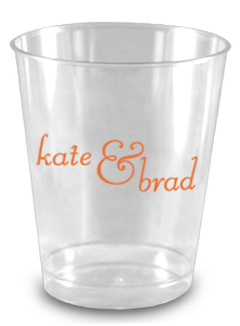 Personalized Clear Plastic Cups for Weddings