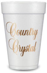 Pre-Printed Styrofoam Cups<br> Country Crystal (gold)