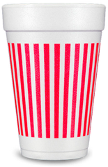 Pre-Printed Styrofoam Cups<br> Stripes (red)