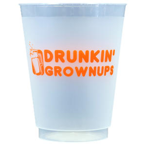 Pre-Printed Frost-Flex Cups<br> Drunkin' Grownups (orange)