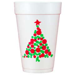 Pre-Printed Styrofoam Cups<br> Christmas Tree