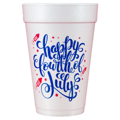 Pre-Printed Styrofoam Cups<br> Happy Fourth of July