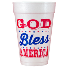 Pre-Printed Styrofoam Cups<br> God Bless America
