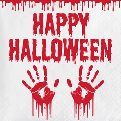 Pre-Printed Beverage Napkins<br> Halloween Hands