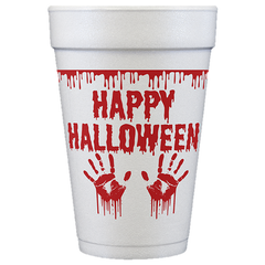 Pre-Printed Styrofoam Cups<br> Halloween Hands