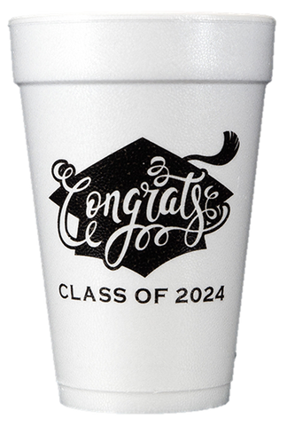 Pre-Printed Styrofoam Cups<br> Congrats Class of 2024