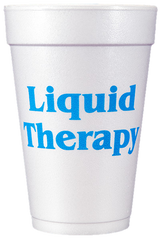Pre-Printed Styrofoam Cups<br> Liquid Therapy (neon blue)