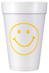 Pre-Printed Styrofoam Cups<br> Smiley Face (yellow)