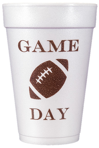 Pre-Printed Styrofoam Cups<br> GAME DAY (brown)