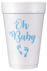 Pre-Printed Styrofoam Cups<br> Oh Baby (blue)