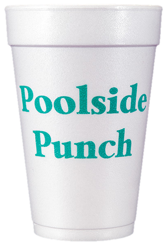 Pre-Printed Styrofoam Cups<br> Poolside Punch (teal)