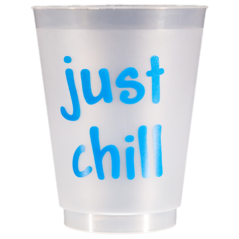 Pre-Printed Frost-Flex Cups<br> just chill (blue)