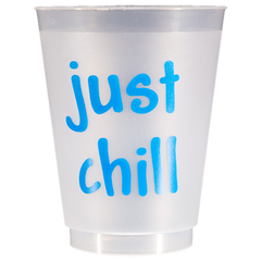Pre-Printed Frost-Flex Cups<br> just chill (blue)