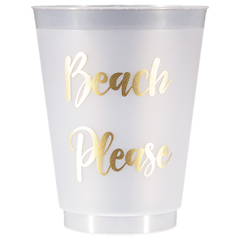 Pre-Printed Frost-Flex Cups<br> Beach Please (gold)
