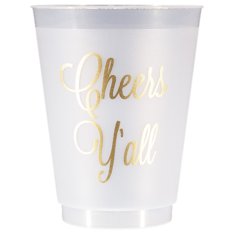 Pre-Printed Frost-Flex Cups<br> Cheers Y'all (gold)