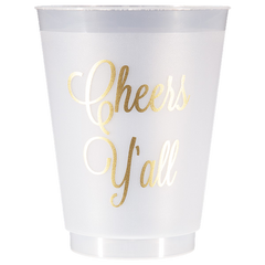 Pre-Printed Frost-Flex Cups<br> Cheers Y'all (gold)