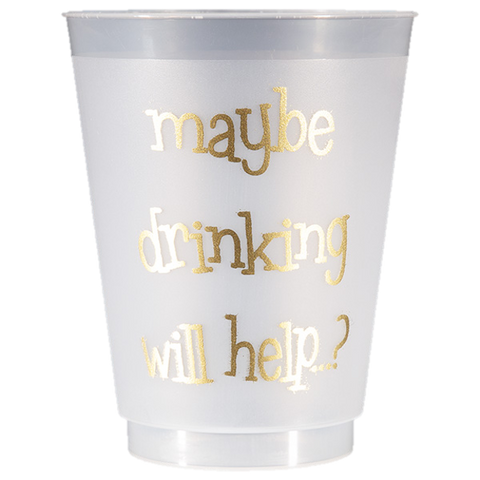 Pre-Printed Frost-Flex Cups<br> maybe drinking will help? (gold)