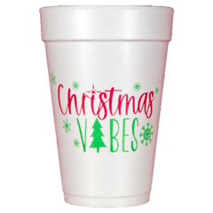 Pre-Printed Styrofoam Cups<br> Christmas Vibes