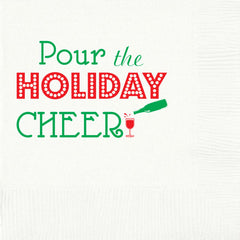 Pre-Printed Beverage Napkins<br> Pour the Holiday Cheer