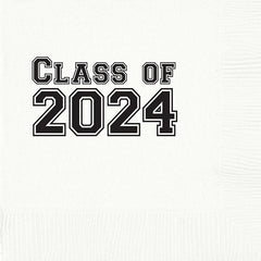 Pre-Printed Beverage Napkins<br> Class of 2024 (block)