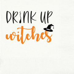 Pre-Printed Beverage Napkins<br> Drink Up Witches