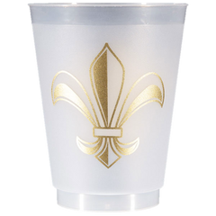 Pre-Printed Frost-Flex Cups<br> Mardi Gras Fleur de Lis