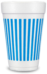 Pre-Printed Styrofoam Cups<br> Stripes (blue)