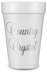 Pre-Printed Styrofoam Cups<br> Country Crystal (silver)