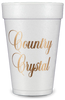 Pre-Printed Styrofoam Cups<br> Country Crystal (gold)