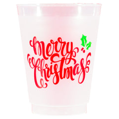 Pre-Printed Frost-Flex Cups<br> Merry Christmas Script