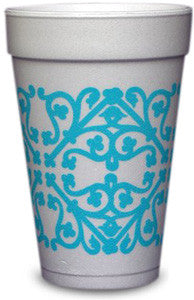Pre-Printed Styrofoam Cups<br> Patterns (tiffany blue)