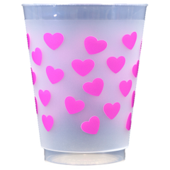 Pre-Printed Frost-Flex Cups<br> Hearts (hot pink)