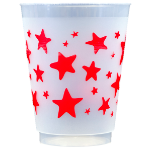 Pre-Printed Frost-Flex Cups<br> Stars (red)