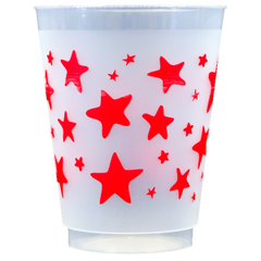 Pre-Printed Frost-Flex Cups<br> Stars (red)