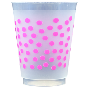 Pre-Printed Frost-Flex Cups<br> Polka Dots (hot pink)