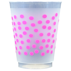 Pre-Printed Frost-Flex Cups<br> Polka Dots (hot pink)