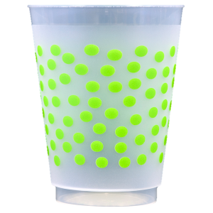 Pre-Printed Frost-Flex Cups<br> Polka Dots (lime)
