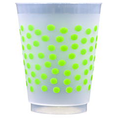 Pre-Printed Frost-Flex Cups<br> Polka Dots (lime)