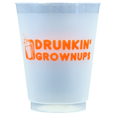 Pre-Printed Frost-Flex Cups<br> Drunkin' Grownups (orange)