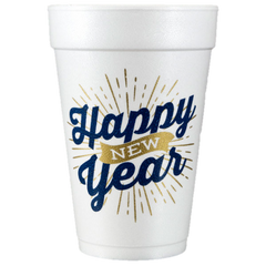 Pre-Printed Styrofoam Cups<br> Happy New Year Banner