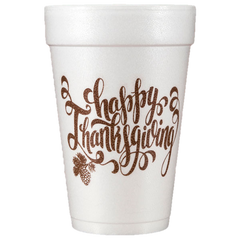 Pre-Printed Styrofoam Cups<br> Happy Thanksgiving