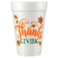 Pre-Printed Styrofoam Cups<br> Thanks Giving